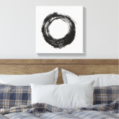 Structuur penseelcirkel canvas afdruk (Insitu (Slaapkamer))