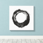 Structuur penseelcirkel canvas afdruk (Insitu (Houten vloer))