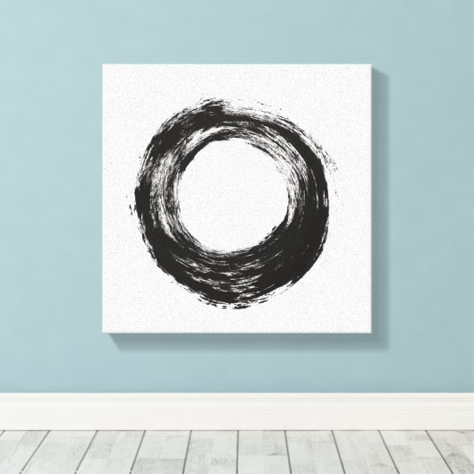 Structuur penseelcirkel canvas afdruk (Insitu (Houten vloer))