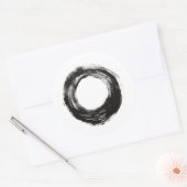 Structuur penseelcirkel ronde sticker (Envelop)