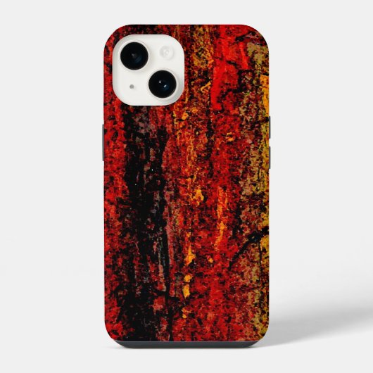 Structuur Rood Afrikaans Abstract iPhone Hoesje (Achterkant)