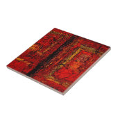 Structuur Rood Afrikaans Abstract Tegeltje (Zijkant)