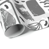 Structuur structuur van zwart-witte bladeren cadeaupapier (Rol Hoek)