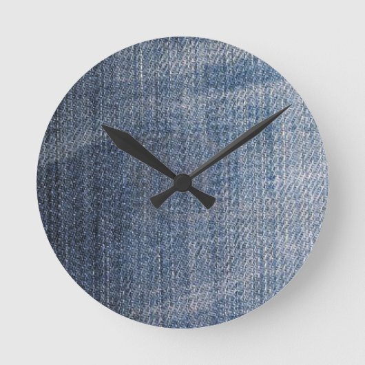 structuur van blauwe denim jeans ronde klok (Voorkant)