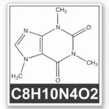 Structuur van Caffeïne Molecuul - C8H10N4O2