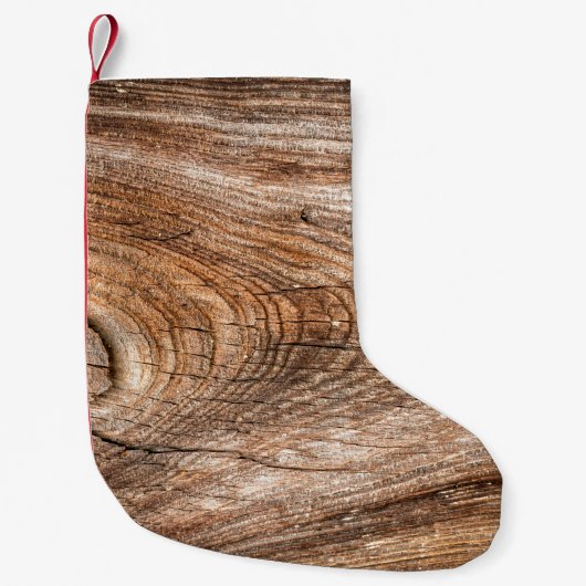 Structuur van de boom, ruw massief hout kleine kerstsok (Voorkant)