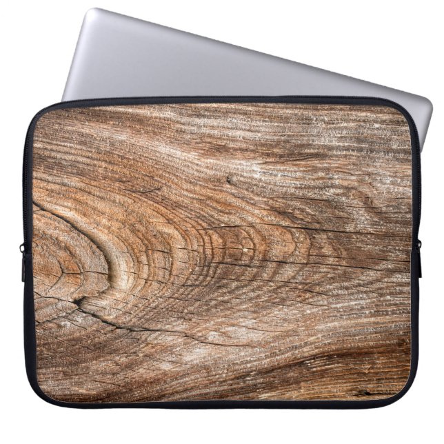 Structuur van de boom, ruw massief hout laptop sleeve (Voorkant)
