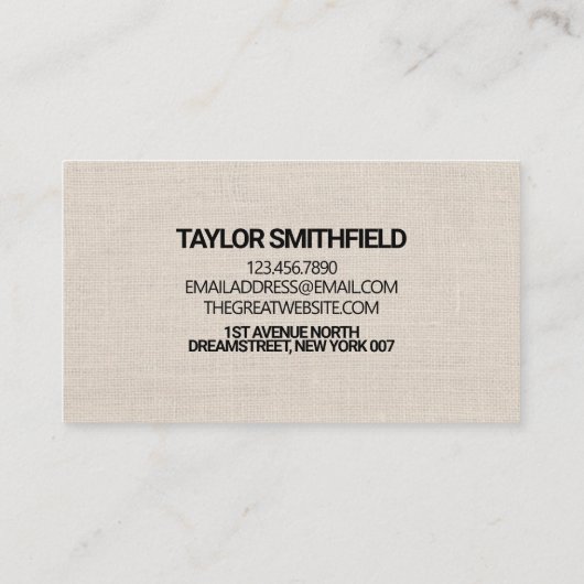 Structuur van de bundelstructuur visitekaartje (Achterkant)