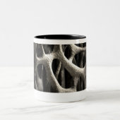 Structuur van een bot met osteoporose tweekleurige koffiemok (Center)