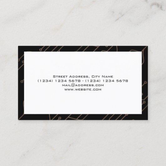 Structuur van het computerchipcircuit visitekaartje (Achterkant)