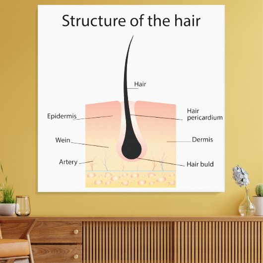 Structuur van het haar canvas afdruk (Insitu (Woonkamer))