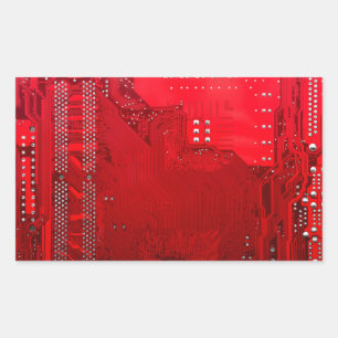 structuur van het patroon van het rode elektronisc rechthoekige sticker