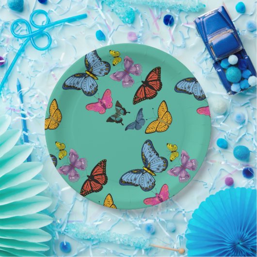 Structuur van het vlinderpatroon papieren bordje (Feest)