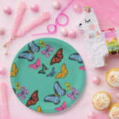Structuur van het vlinderpatroon papieren bordje (Feest)
