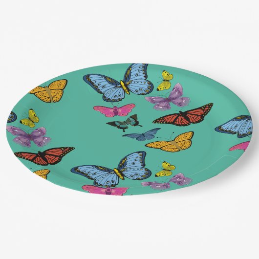 Structuur van het vlinderpatroon papieren bordje (Gekanteld)