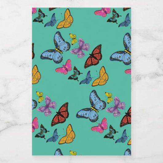 Structuur van het vlinderpatroon voedselcontainer etiket (Enkel label)