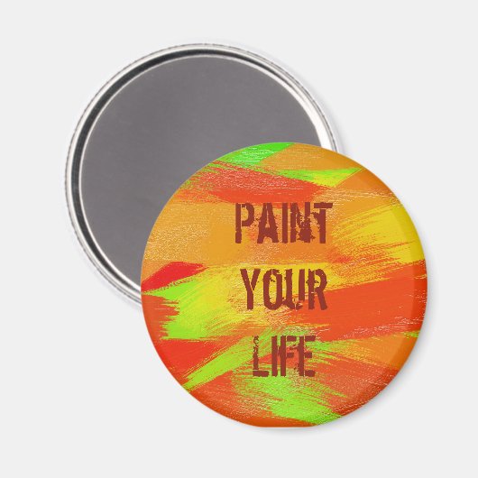 Structuur van penseelstreken. Tekst Magneet (Voorkant / Achterkant)