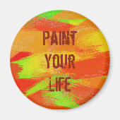 Structuur van penseelstreken. Tekst Magneet (Voorkant)