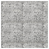 structuur van zwart-wit paisleypatroon stof (Swatch)