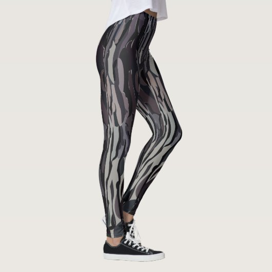 Structuurboomstam Achtergrondpatroon Leggings (Rechts)