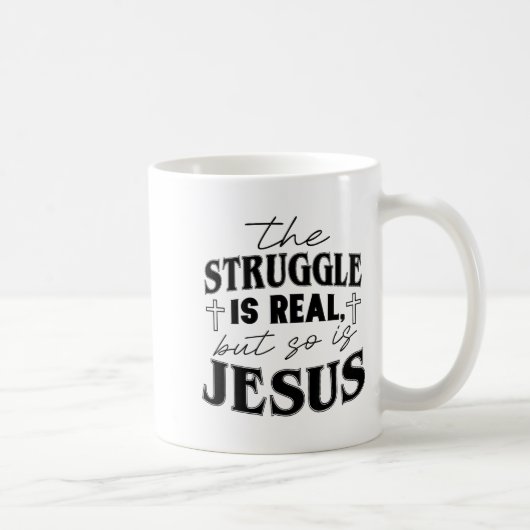 Struggle And Jesus For Christian God Lover Funny Koffiemok (Rechts)