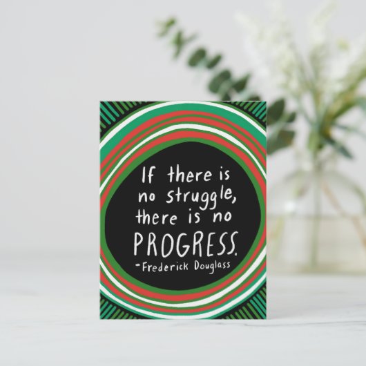 STRUGGLE PROGRESS Douglass Quote Briefkaart (Staand voorkant)