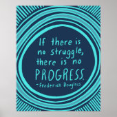 Struggle Progress Douglass Quote Handlettering Poster (Voorkant)