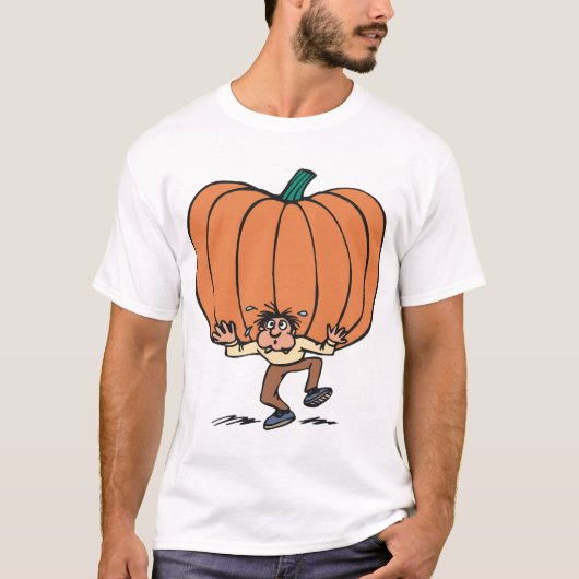 Struggling To Carry A Large Pumpkin Mens T-Shirt (Voorkant)