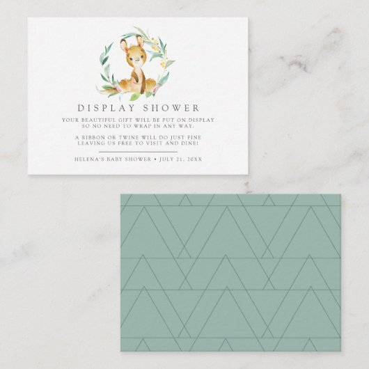 Struik Baby Kangaroo Baby shower Cadeauweergave Informatiekaartje (Voorkant / Achterkant)