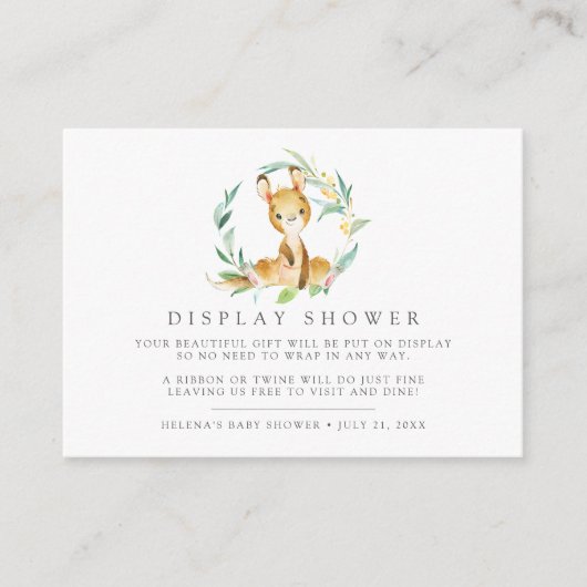 Struik Baby Kangaroo Baby shower Cadeauweergave Informatiekaartje (Voorkant)