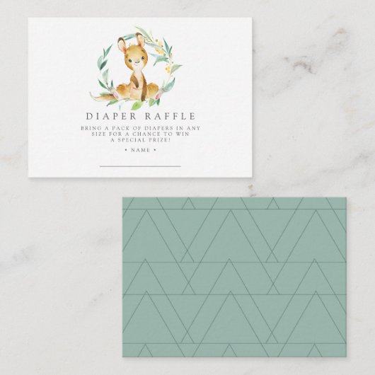 Struik Baby Kangaroo Luier Raffle Ticket Kaarten (Voorkant / Achterkant)