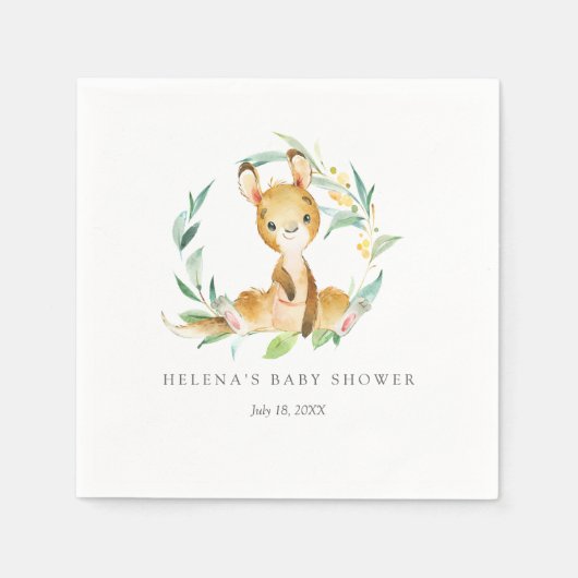 Struik Baby Kangoeroe Baby shower servetten (Voorkant)