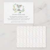 Struik Baby Koala Baby shower Boek Aanvraag Kaarte Informatiekaartje (Voorkant / Achterkant)