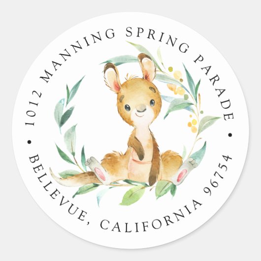Struik Baby Koala Retouradres Ronde Sticker (Voorkant)