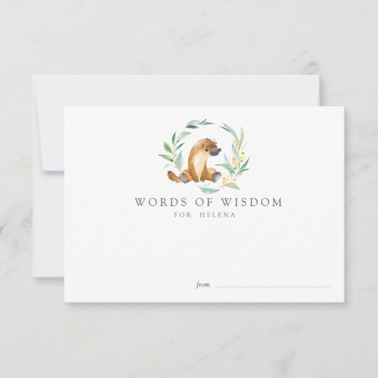 Struik Baby Platypus Baby shower advies Kaarten (Voorkant)