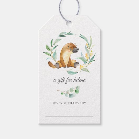 Struik Baby Platypus Display Douche Labels Cadeaulabel (Voorkant)