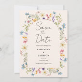 Struik Bloemen Waterverf Bruiloft Save The Date (Voorkant)