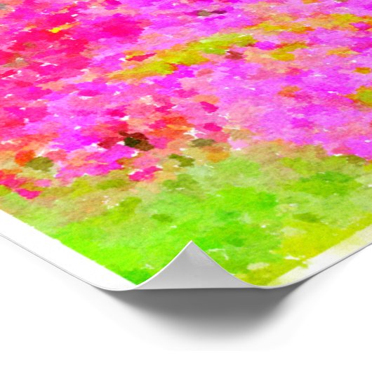 Struik Bougainvillea, schilderij van waterverf Poster (Hoek)