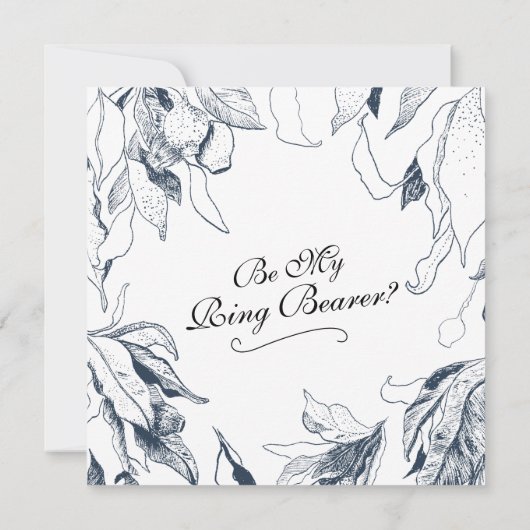 Struik bruiloft "Wees mijn Ring Bearer?" Kaart (Achterkant)
