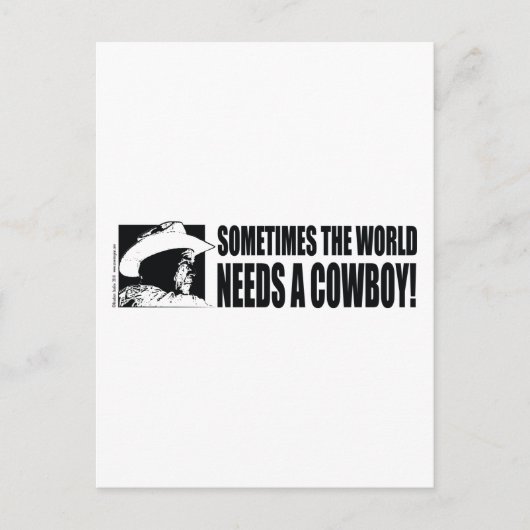 STRUIK-Cowboy-Pet-White Briefkaart (Voorkant)