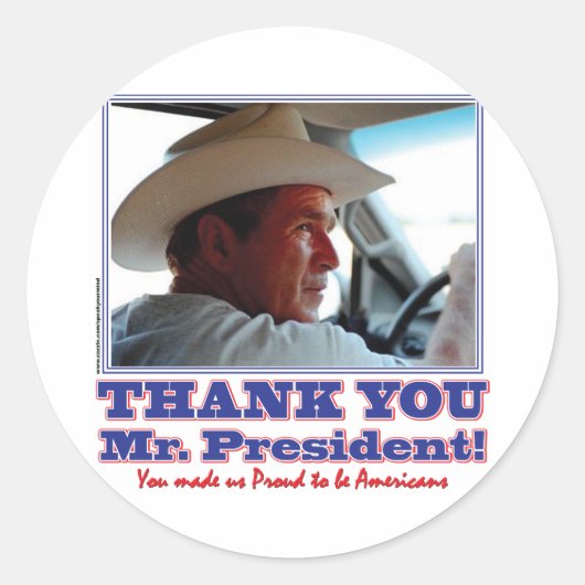 Struik-Dank-u-Amerikaans Ronde Sticker (Voorkant)
