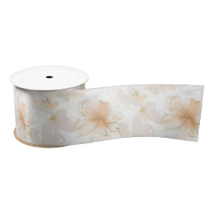Struik en Taupe Modern Art Floral Satijnen Lint