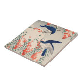 Struik- en vliegenvangers op sneeuw door Ohara Kos Tegeltje (Zijkant)