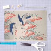 Struik- en vliegenvangers op sneeuw door Ohara Kos Tissuepapier (Craft)