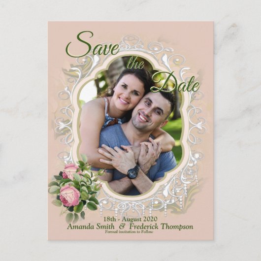 Struik Garden Green - Zacht roze rozen sparen de D Aankondigingskaart (Voorkant)