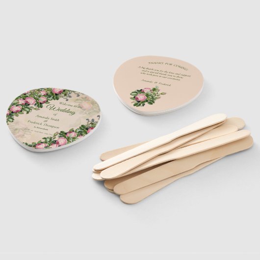 Struik Garden Green - zachte roze rozen Handwaaier (Niet-gemonteerd)