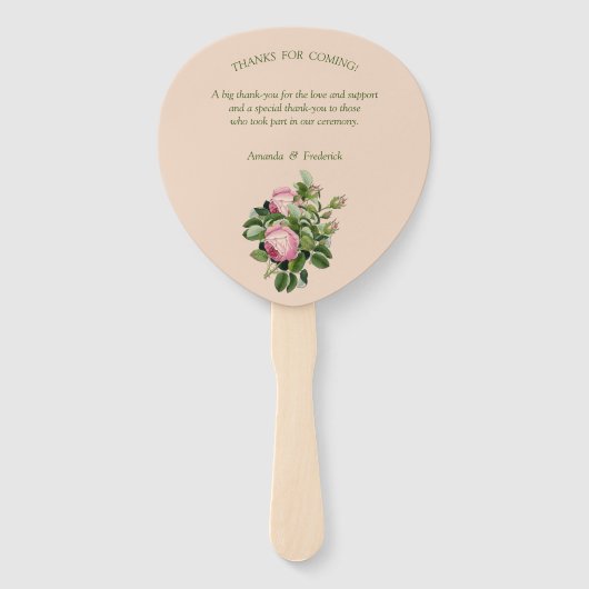 Struik Garden Green - zachte roze rozen Handwaaier (Achterkant)