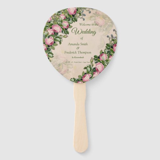 Struik Garden Green - zachte roze rozen Handwaaier (Voorkant)