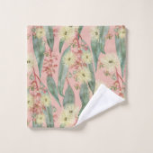 Struik Gom Bloemen -  Blush Roze Bad Handdoek (Wasdoekje)