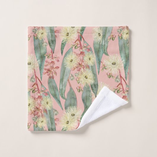 Struik Gom Bloemen -  Blush Roze Bad Handdoek (Wasdoekje)